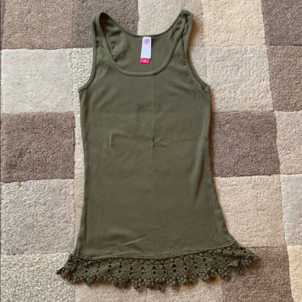 Fancy tank top olive green
